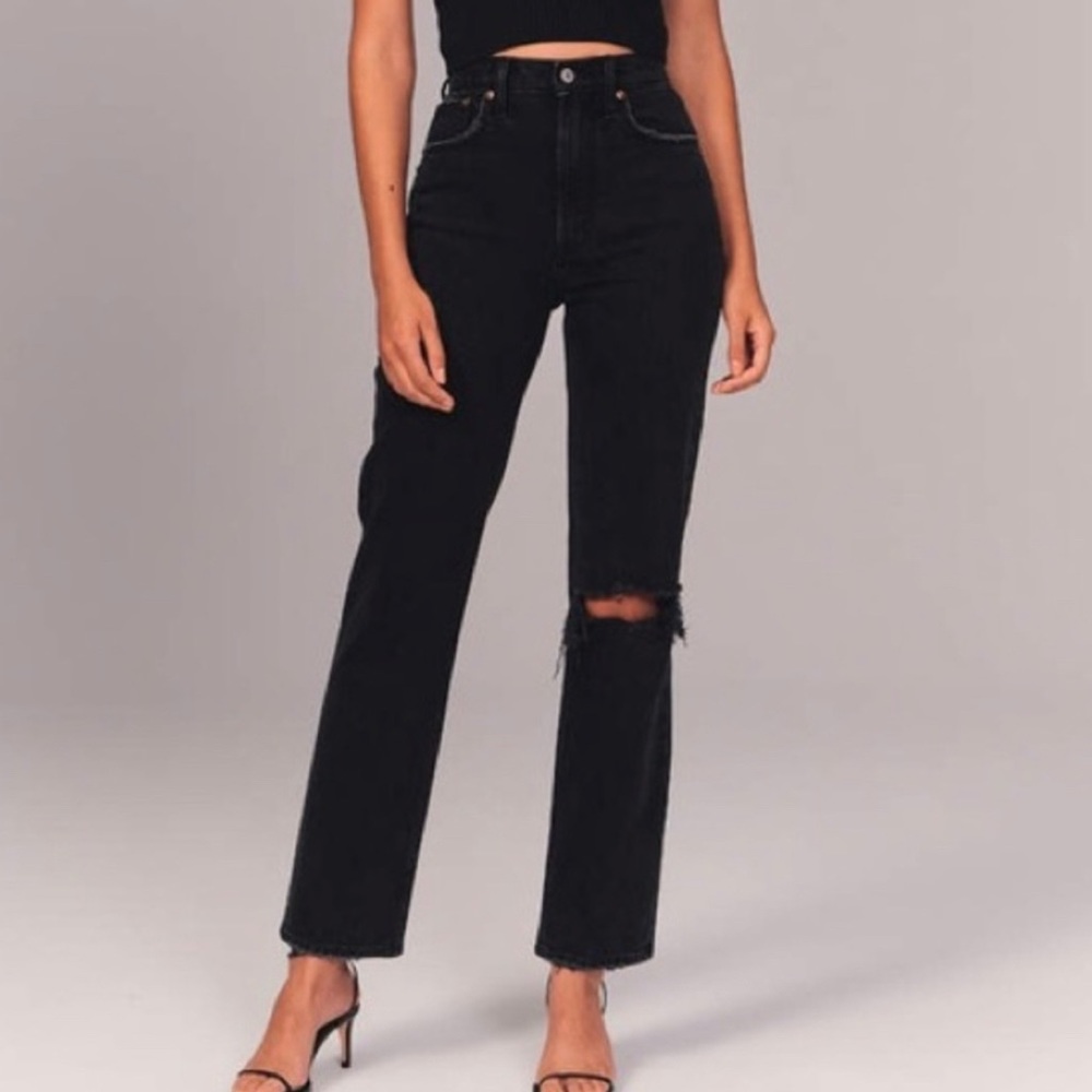 Abercrombie Ultra High Rise Ankle Straight Jeans